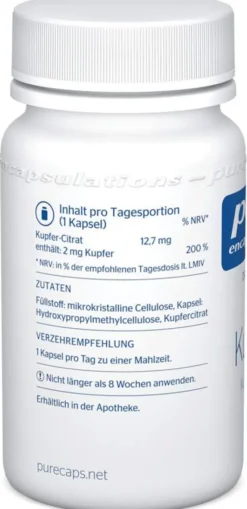 Pure Encapsulations Kupfer Kupfercitrat 60 Kapseln