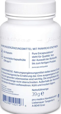 Pure Encapsulations Pankreatin Enzym Formel 60 Kapseln