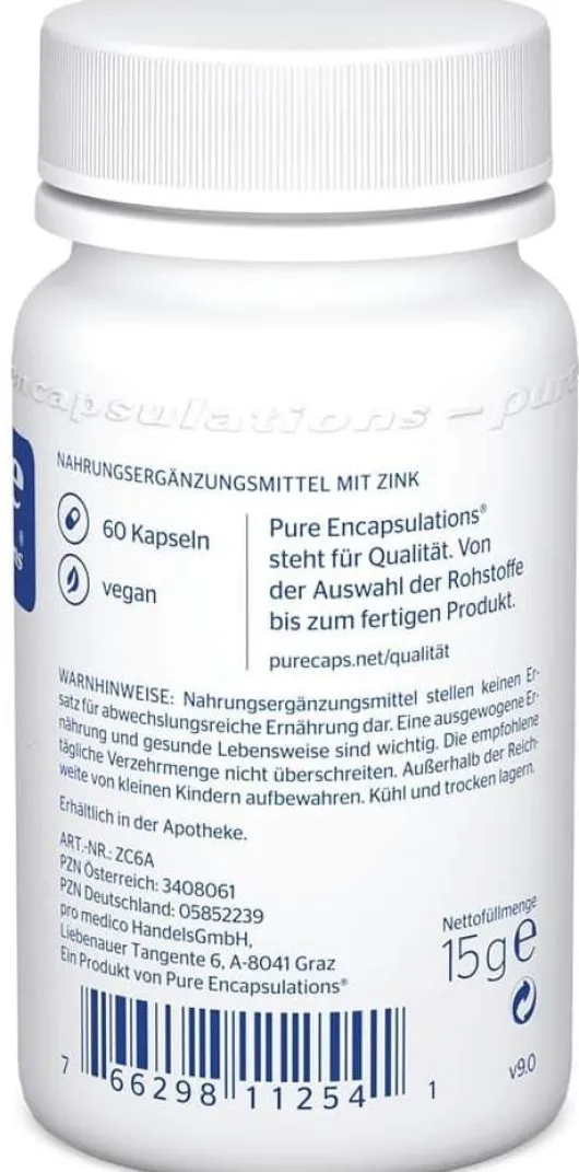Pure Encapsulations Zink 60 Kapseln