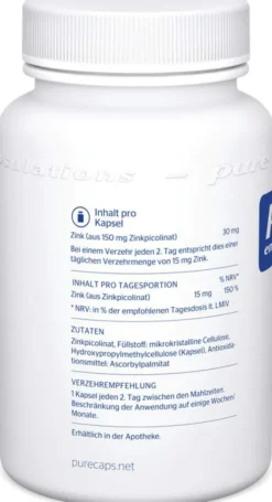 Pure Encapsulations Zink Zinkpicolinat 180 Kapseln