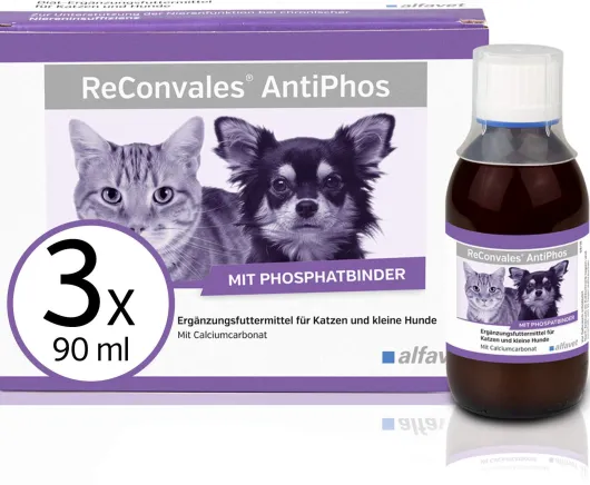 Reconvales AntiPhos 3 x 90 ml Flüssigkeit für kleine Hunde und Katzen