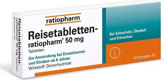 Reisetabletten ratiopharm 50 mg 20 Tabletten