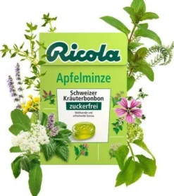 Ricola Box Apfelminze Zuckerfrei 50 G