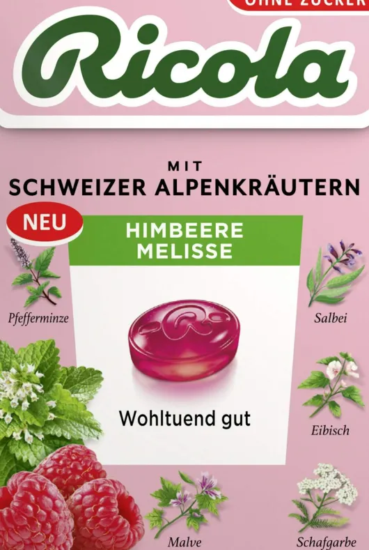 Ricola Himbeere Melisse - Schweizer Hustenbonbon 50 G