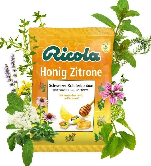 Ricola Honig Zitrone - Schweizer Hustenbonbon 75 G Beutel