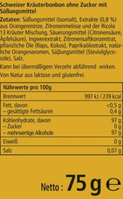 Ricola Ingwer Orangenminze - Schweizer Hustenbonbon 50 G