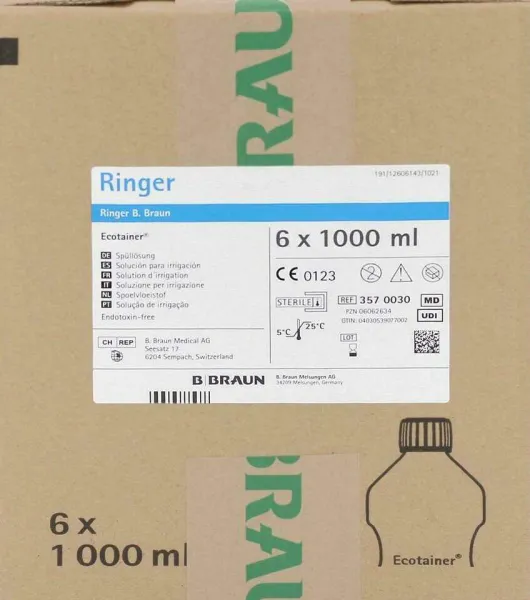 Ringer Lösung B. Braun Spüllösung Ecotainer 6 X 1000 ml Spüllösung