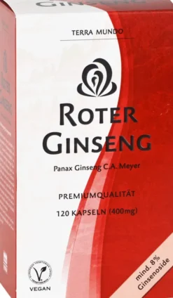 Roter Ginseng 400 mg 8% von Terra Mundo 120 Kapseln
