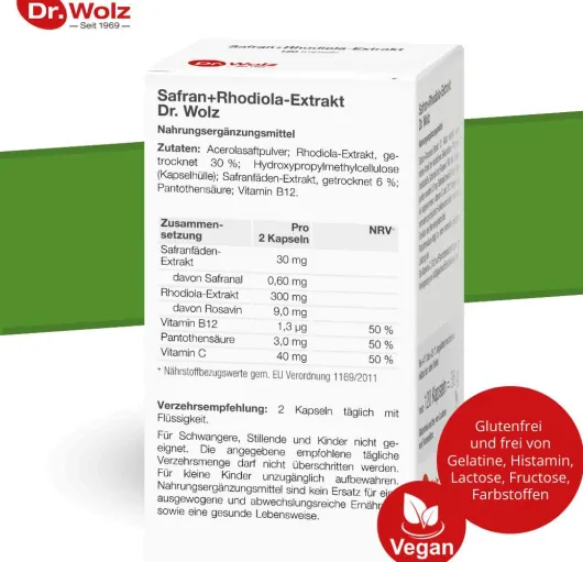 Safran und Rhodiola Extrakt Dr. Wolz 120 Kapseln