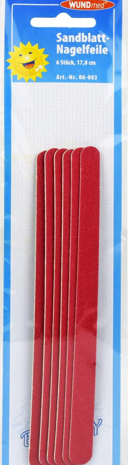 Sandblatt Nagelfeile 17,8 cm 6 Stück