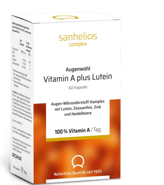 Sanhelios Augenwohl Vitamin A Plus Lutein 60 Kapseln