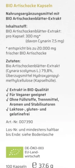 Sanhelios Bio Artischocke 100 Kapseln