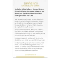 Sanhelios Bio Artischocke 100 Kapseln