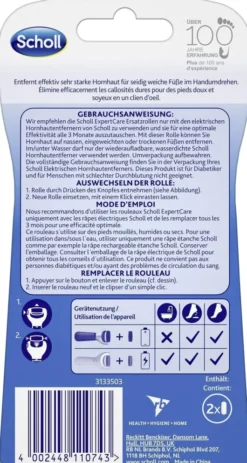 Scholl Velvet Smooth Pedi Wet & Dry 2 Ersatzrollen Extra Stark...