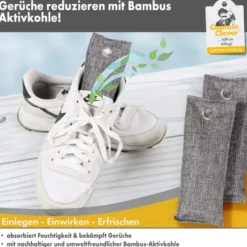 Schuh-Geruchsabsorbierer mit Bambus-Aktivkohle, 2er Set