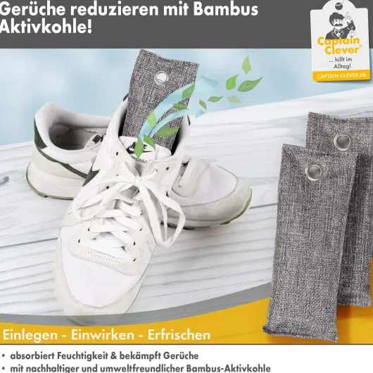 Schuh-Geruchsabsorbierer mit Bambus-Aktivkohle, 2er Set