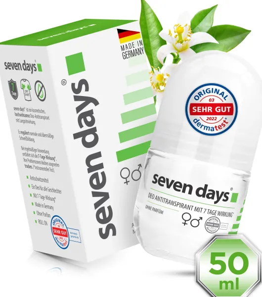 Seven Days Deo Antitranspirant Roll On Ohne Parfüm 50 ml
