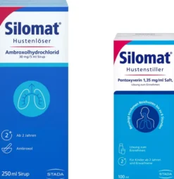 Silomat Hustenlöser Ambroxolhydrochlorid 30mg je 5ml Sirup 250 ml + Silomat Hustenstiller Pentoxyverin 100 ml