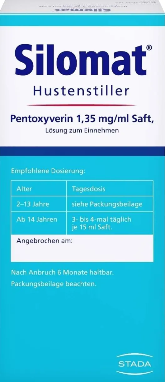 Silomat Hustenstiller Pentoxyverin 1,35 mg je ml Saft 100 ml