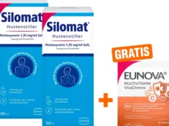 Silomat Hustenstiller Saft 2 x 100 ml + gratis Eunova VivaChrono 2 x 10 Tabletten