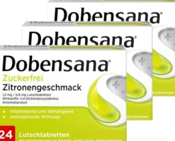 Sparset Dobensana Zuckerfrei Zitronengeschmack 1,2 mg - 0,6 mg 3 x 24 Lutschtabletten