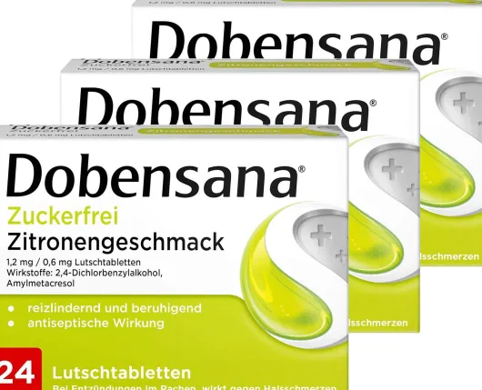 Sparset Dobensana Zuckerfrei Zitronengeschmack 1,2 mg - 0,6 mg 3 x 24 Lutschtabletten