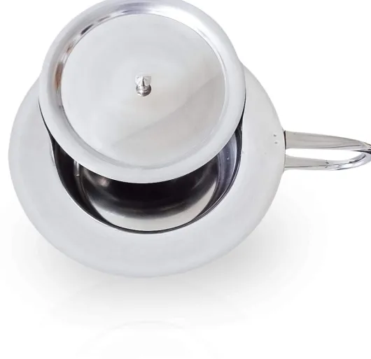 Stechbecken Edelstahl Mit Griff und Deckel 31cm