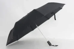 Sturm Regenschirm, faltbar mit Schutzhülle, schwarz