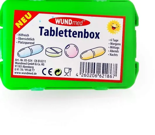 Tablettenbox Mit 10 Fächern Farbig Sortiert 1 Stück