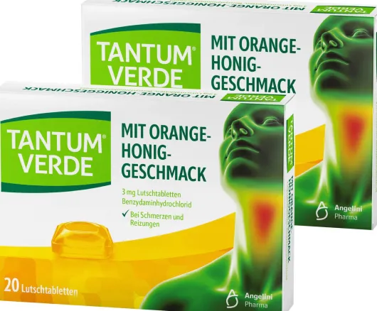 Tantum Verde 3 mg Orange-Honig Lutschtabletten 2 x 20 Stück