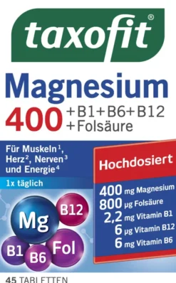 Taxofit Magnesium 400+B1+B6+B12+Folsäure 45 Tabletten