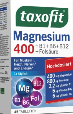 Taxofit Magnesium 400+B1+B6+B12+Folsäure 45 Tabletten