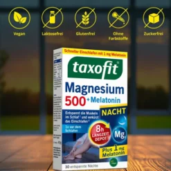 taxofit Magnesium 500 Nacht+Melatonin 30 Tabletten