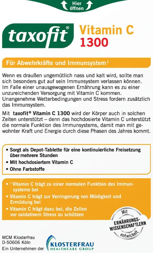 Taxofit Vitamin C 1300 30 Tabletten
