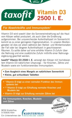 Taxofit Vitamin D3 2500 I.E. 50 Tabletten