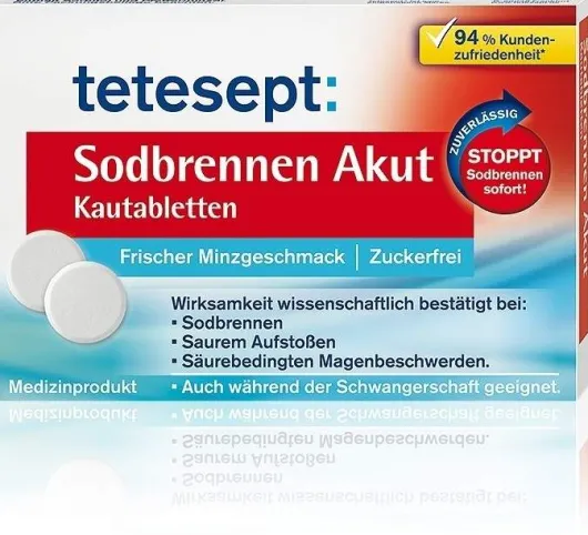 Tetesept Sodbrennen Akut 20 Kautabletten