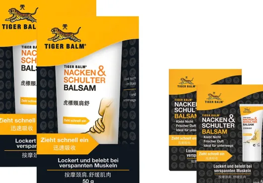 TIGER BALM Nacken und Schulter Balsam 2 x 50 g + gratis Tiger Balm Sachets 2 x 5g