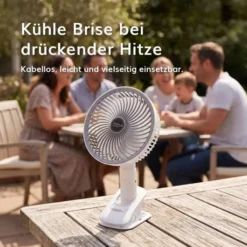 Tischventilator mit Akku zum Klemmen