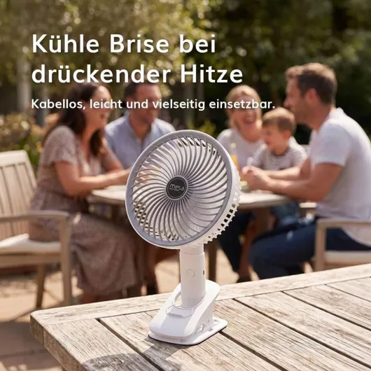 Tischventilator mit Akku zum Klemmen