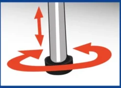 Trittstufe mit höhenverstellbarem Haltegriff 88 - 108 cm