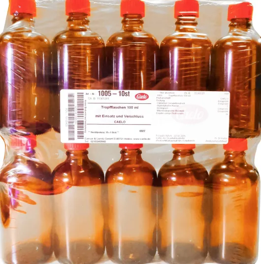 Tropfflasche 10 X 10 ml Braun Mit Einsatz + Verschluss