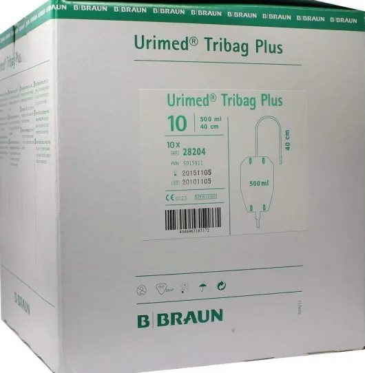 Urimed Tribag Plus Urin Beinbeutel 500ml 40cm Steril