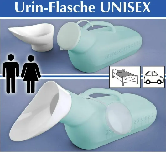 Urinflasche für Sie und Ihn mintgrün weiß