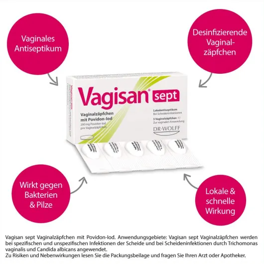 Vagisan Sept Vaginalzäpfchen Mit Povidon-Iod 5 Stück