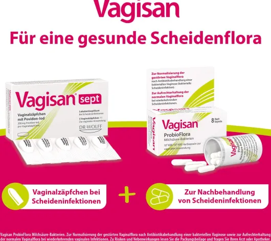 Vagisan Sept Vaginalzäpfchen Mit Povidon-Iod 10 Stück