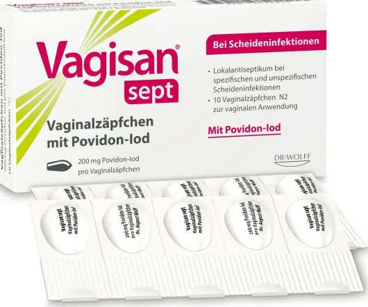 Vagisan Sept Vaginalzäpfchen Mit Povidon-Iod 10 Stück