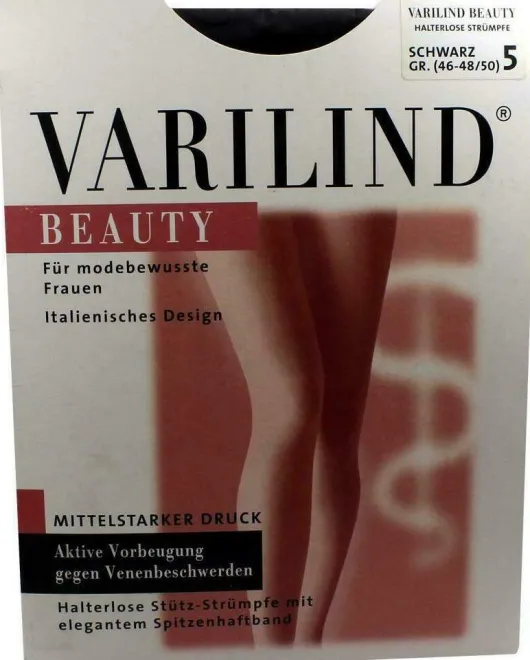 Varilind Beauty Schenkelstrümpfe Gr.5 Schwarz