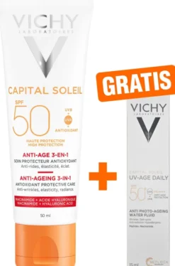 Vichy Capital Soleil Anti-Age Creme LSF50+ 50 ml + gratis Vichy Capital Soleil UV-Age Daily LSF 50+ 15 ml