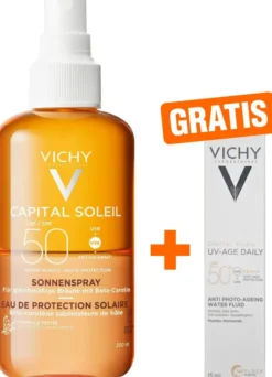 Vichy Capital Soleil bräunungsintensivierendes Sonnenspray LSF 50 200 ml + gratis Capital Soleil UV-Age LSF 50+ 15 ml
