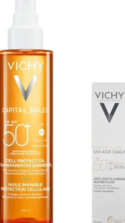 Vichy Capital Soleil Cell Protect Oil LSF 50 200 ml + gratis Capital Soleil UV-Age Daily LSF50+ 15 ml